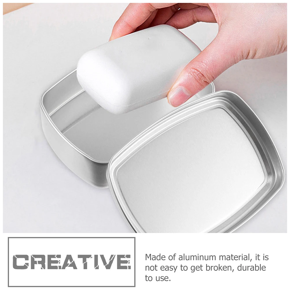 

4 Pcs 150ml Aluminum Soap Boxes Mini Storage Cans Portable Square Containers Refillable Empty Metal Rectangular Cans Lightweight