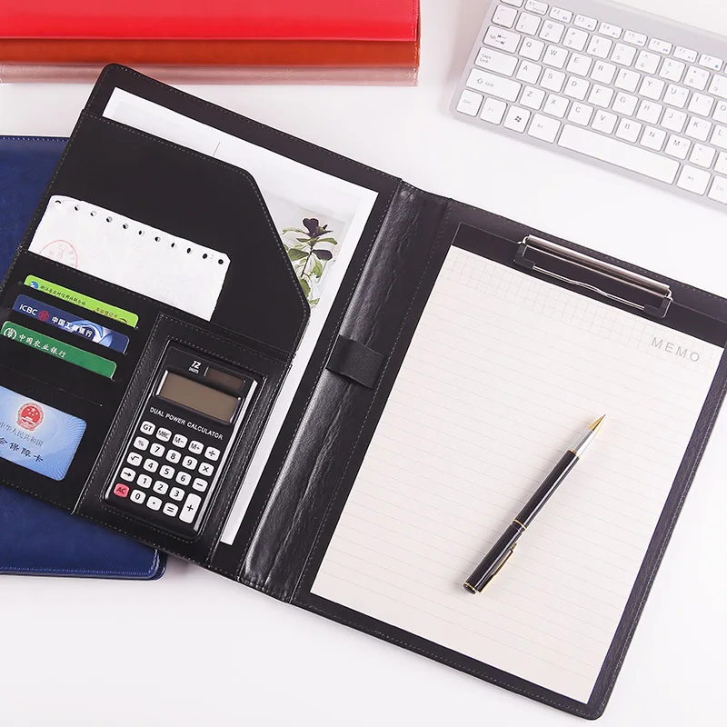 a4-folder-leather-multi-functional-manager-clip-pad-business-office-meeting-material-board-clip-simple-talk-clip