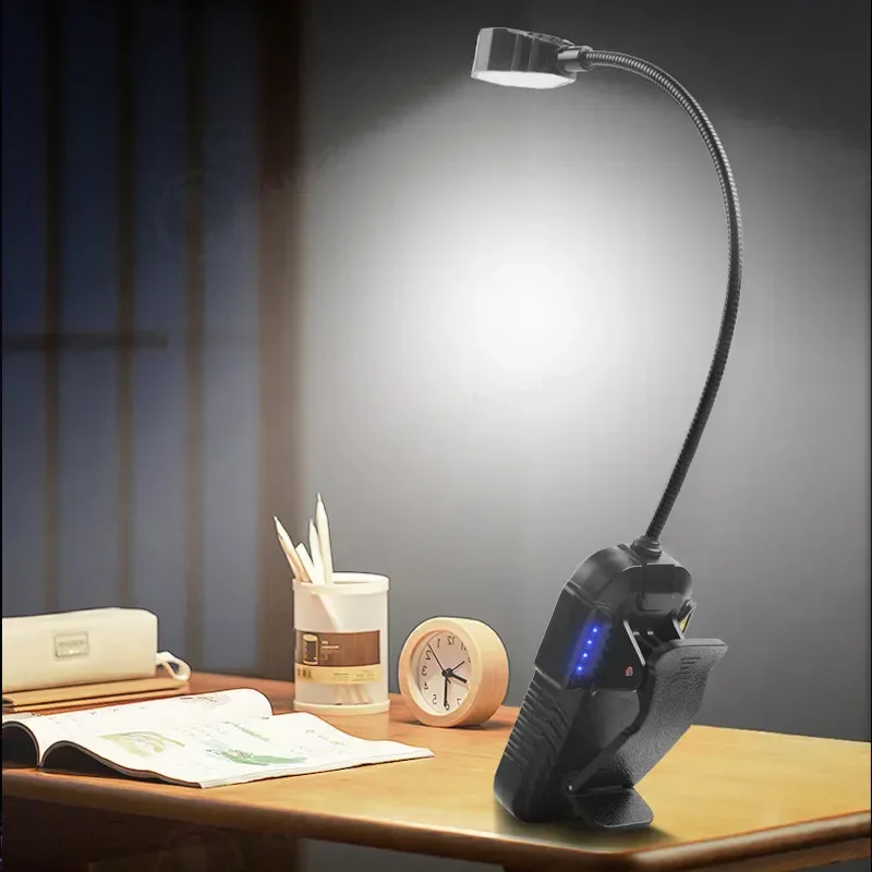 LED Induction Hose Clip Lamp USB Rechargeable Desk Light Multi Function Work Lamp Night Fishing Bait Light Portable Reading
