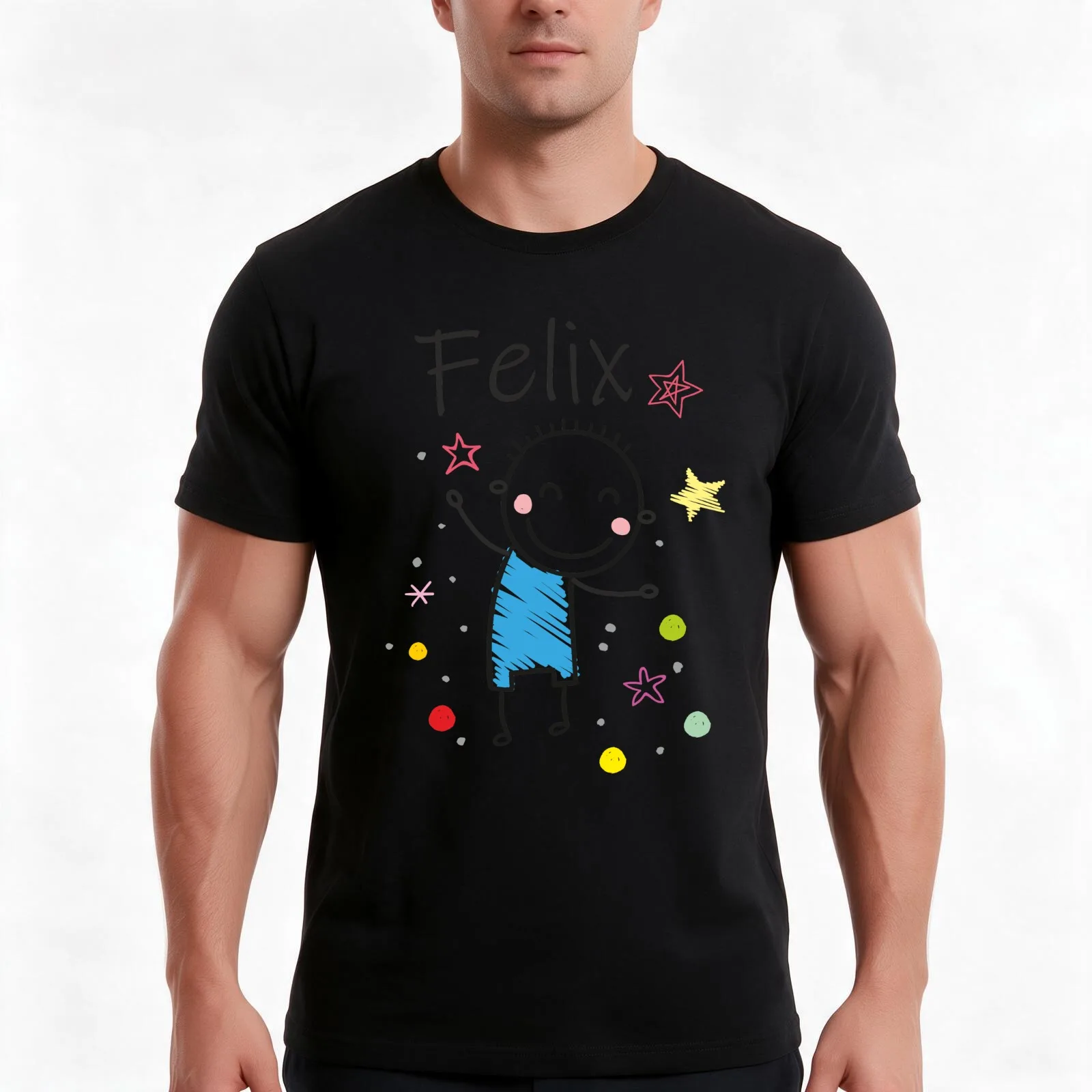 Felix T-Shirt, Summer Casual Cotton Tee, Oversized Streetwear Tops, Vintage Graphic Print, Loose Fit Short Sleeve, 100% Cotton