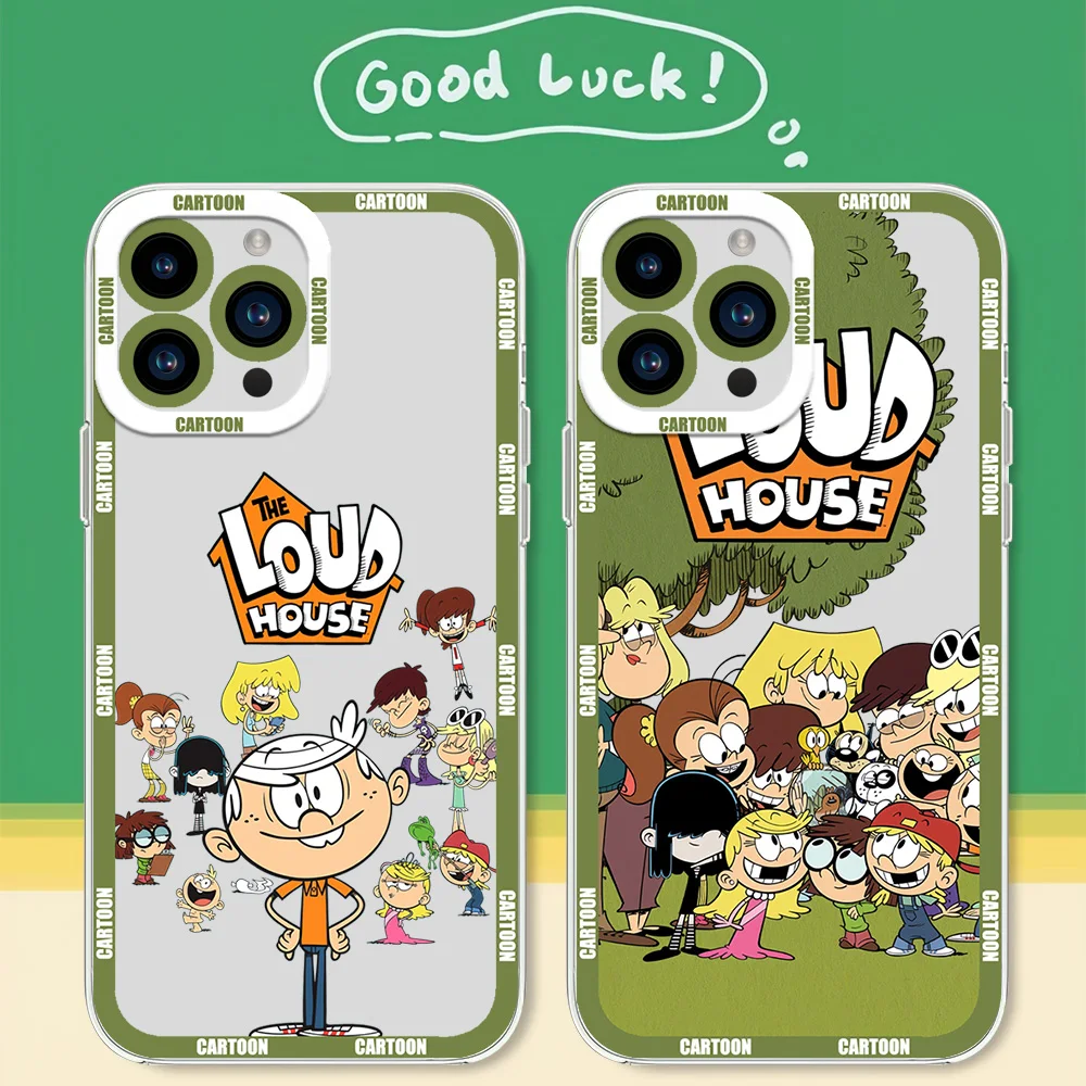 Cartoon The L-Loud Houses For iphone 11 12 13 14 15 16 Mini Plus Pro Max Transparent Shell