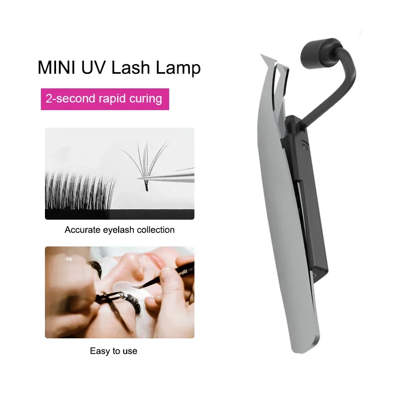 Quick-Dry UV Curing Light for Eyelash Glue, 1W Shadowless Lash Lamp Used with Eyelash Extension Tweezers Tools