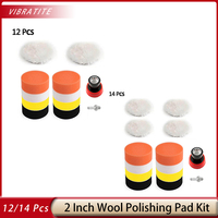 12 Pcs 2 Inch Car Wool Polishing Pad Kit Car Detail Polishing Pad Car Detail Polishing Sponge Set Mini Polishing Machine