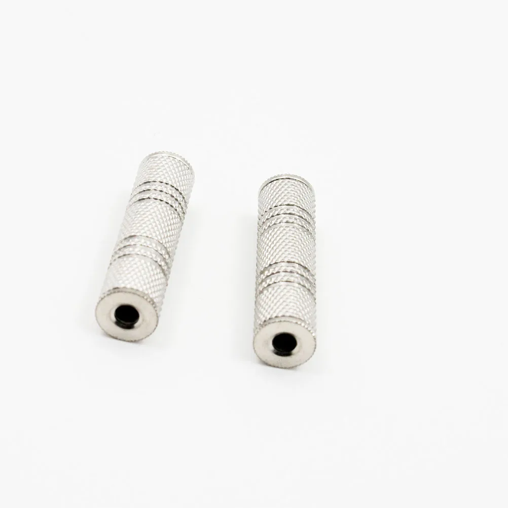 

4pcs Silver 3.5mm Female to 3.5mm Female Audio Adapter for Guitar Piano Amp Microphone Audio Conversion Head Zinc Alloy