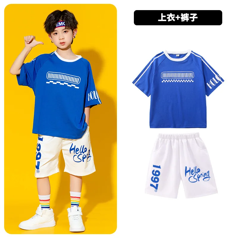 Mode Kinder Tanzen Kleidung Ballsaal Jazz Hip Hop Rock T-shirt Shorts Kostüme für Mädchen Jungen Dancewear Street Dance Tragen