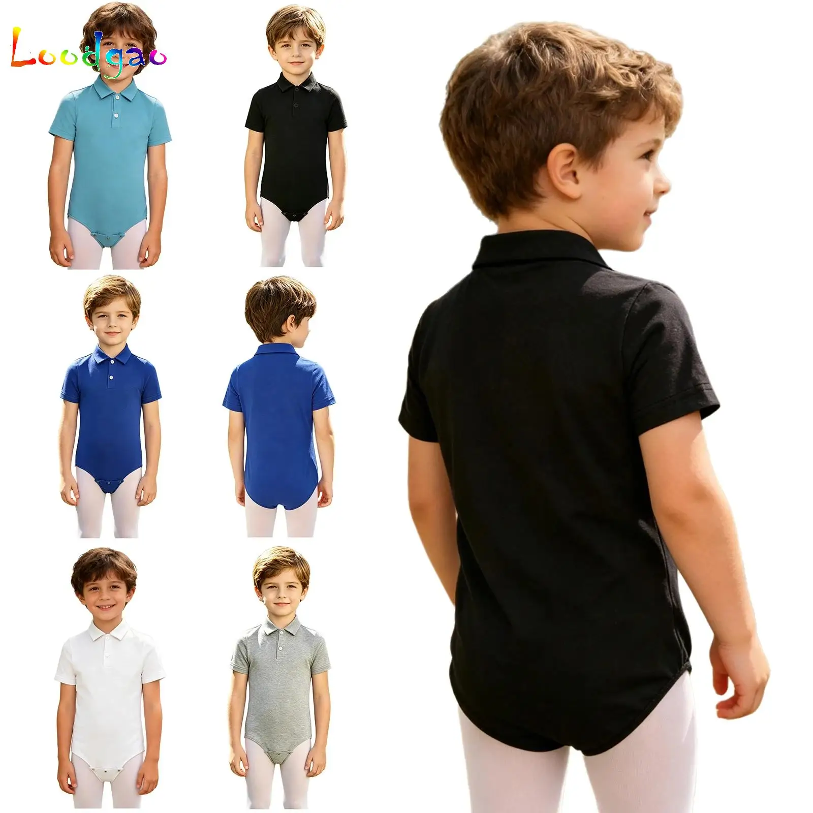 Children Special Needs Adaptive Clothing Lapel Short Sleeve Buttons Triangle Romper Bodysuit Daily Wear Outings Sleep Costume