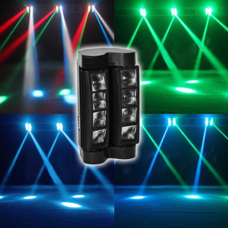 Stage Lighting Effect Eight LED Lights Mini Light RGB Voice Controll Lamp KTV Disco DJ Light Beam Party Club Lasershow Lamps