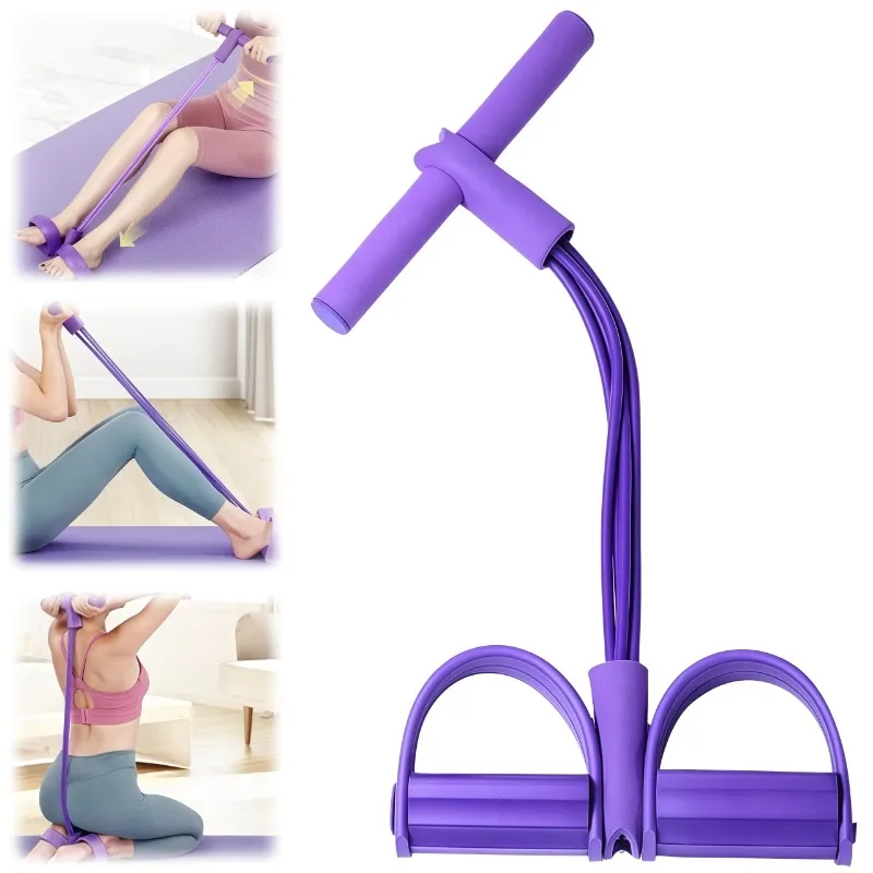 21 Fitness-Widerstandsbänder, 4-Röhren-Pedal, Knöchelzieher, Übung, Dehnung für Arm- und Beintraining, Ab-Training, Hilfsgerät