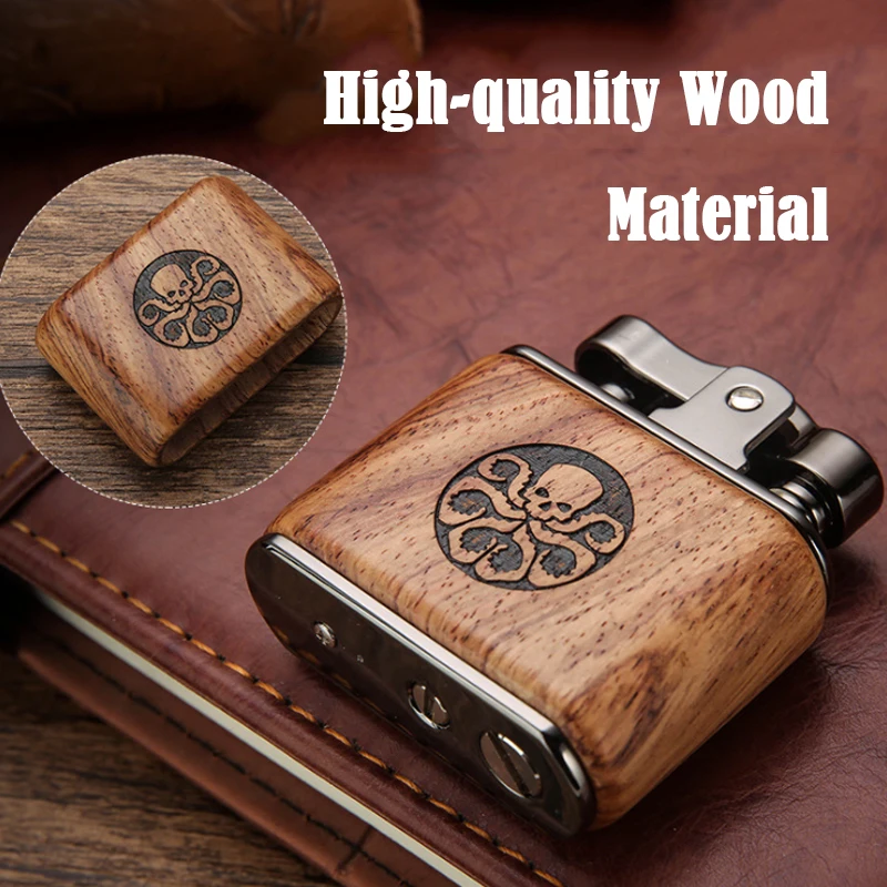 Sandalwood Retro Torch Lighter Cool Cute Creative Kerosene Candle Flame Lighter Gasoline Dropship Suppliers Smoking Accessories