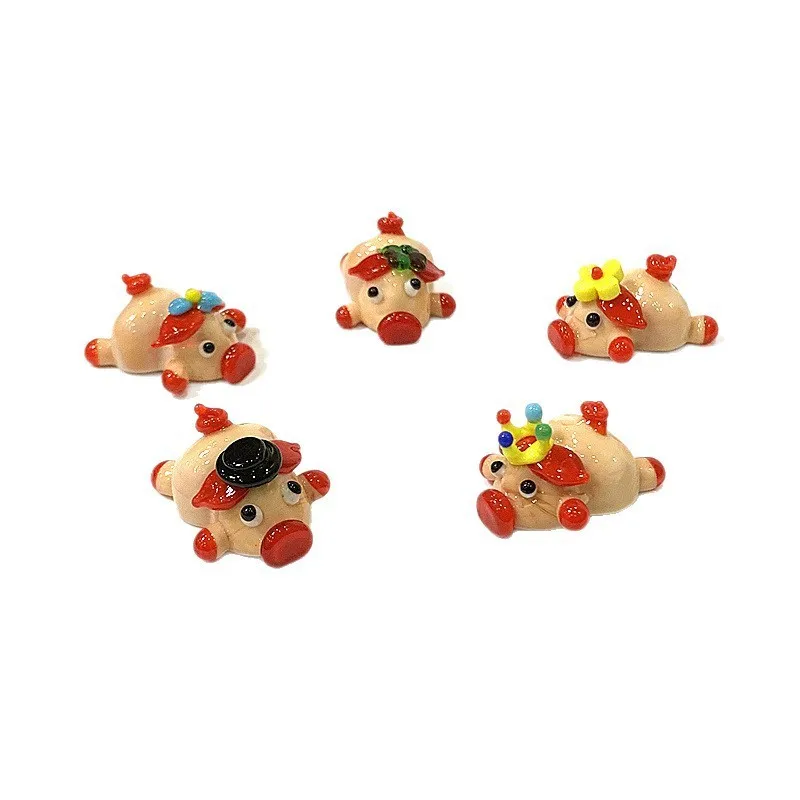 

Cute Mini Glass Pig Figurine Creative Tiny Cartoon Animal Statue Craft Ornament Home Desktop Decor Fairy Garden Bonsai Supplies