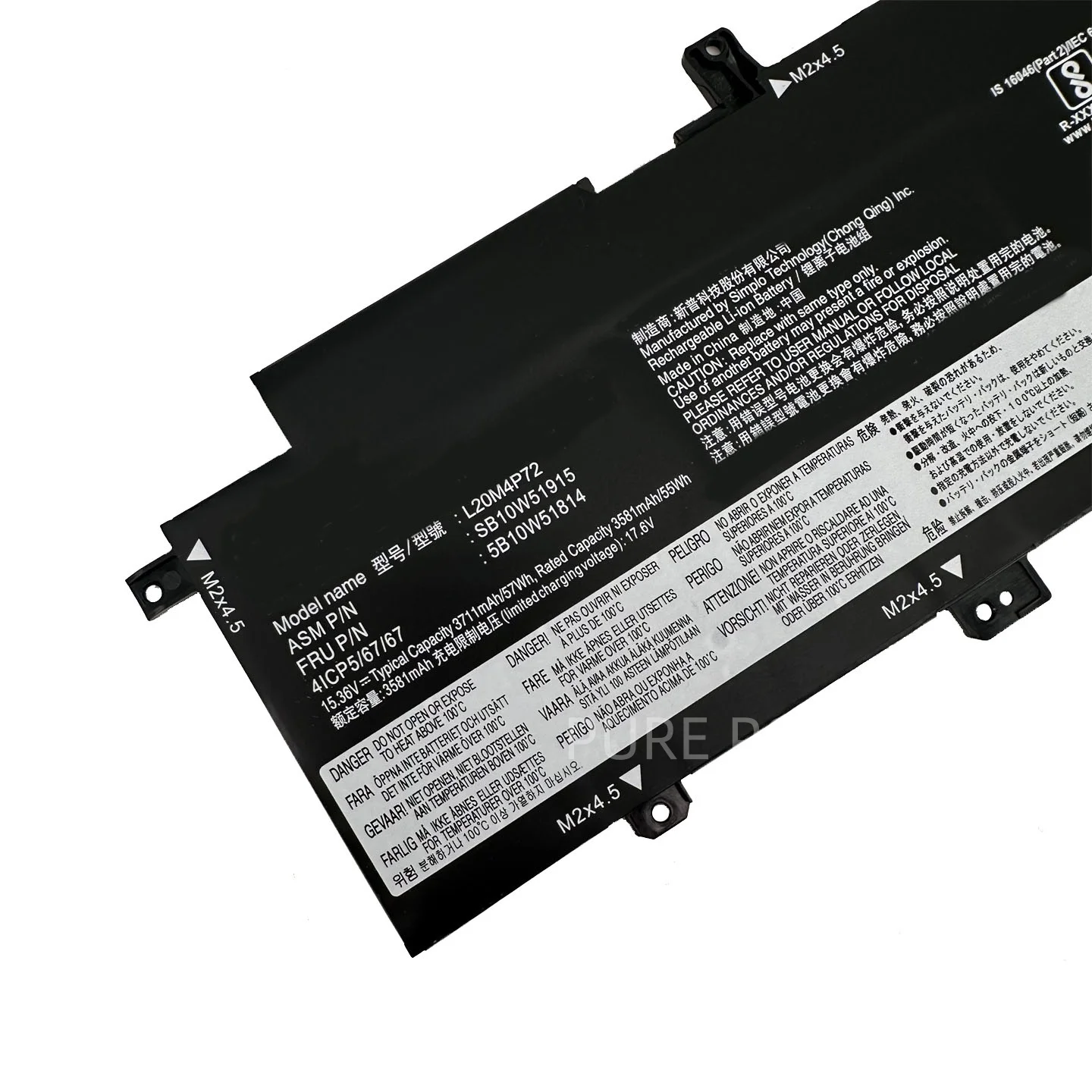 New Laptop Battery L20M4P72 15.36V 57WH 3711mAh High Quality For Lenovo ThinkPad T14S Gen 2 L20C4P72 L20D4P72 L20L4P72