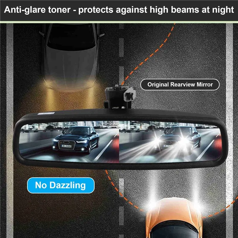 Car Interior Rearview Mirror W/Auto Dim Anti-Glare CU5A-17E678-BB For Ford Ranger Kuga Everest Escape 13-24 CU5A17E678BA-T61C view 3
