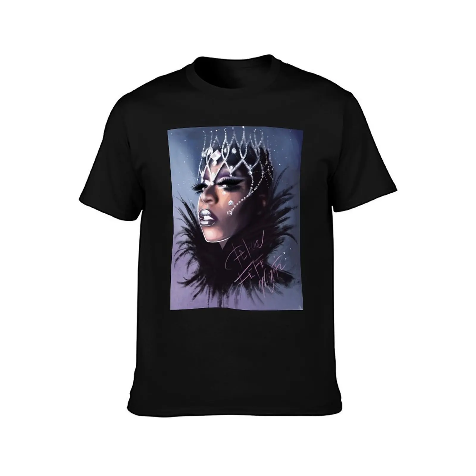 Felicia Minor Digital Art by Carlos Gzz T-Shirt All Match Basic Short Sleeve Top T-Shirt