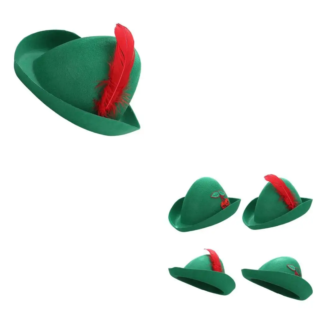 39BD Green Hat for Halloween Cosplay with Medieval Storybook Styling and Lightweight Fabric-Look Wear
