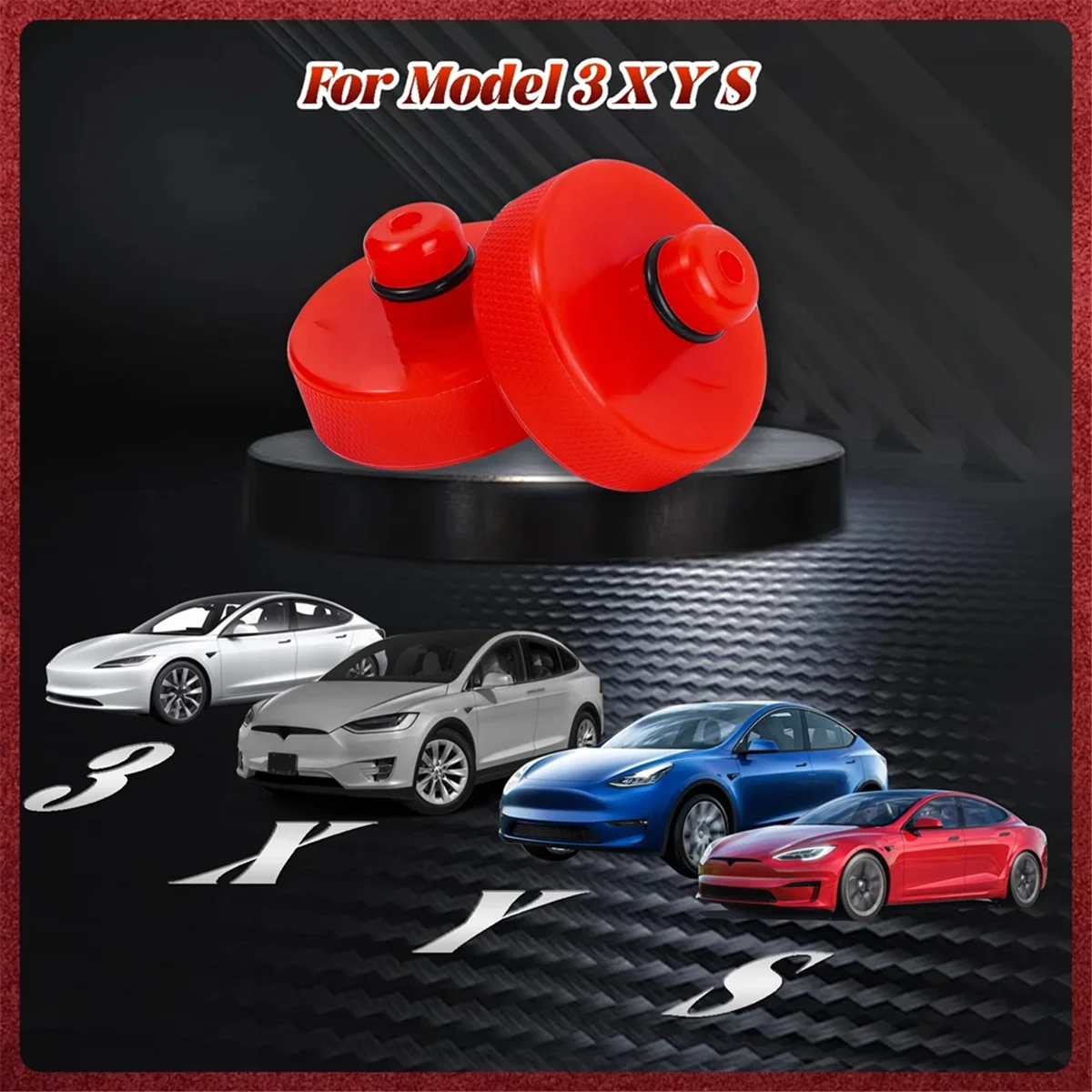 AA25 Red Reinforced Jack Pad for Y S X 2017-2024 Rubber Lifting Jacking Adapter Stand Chassis Pinch Weld