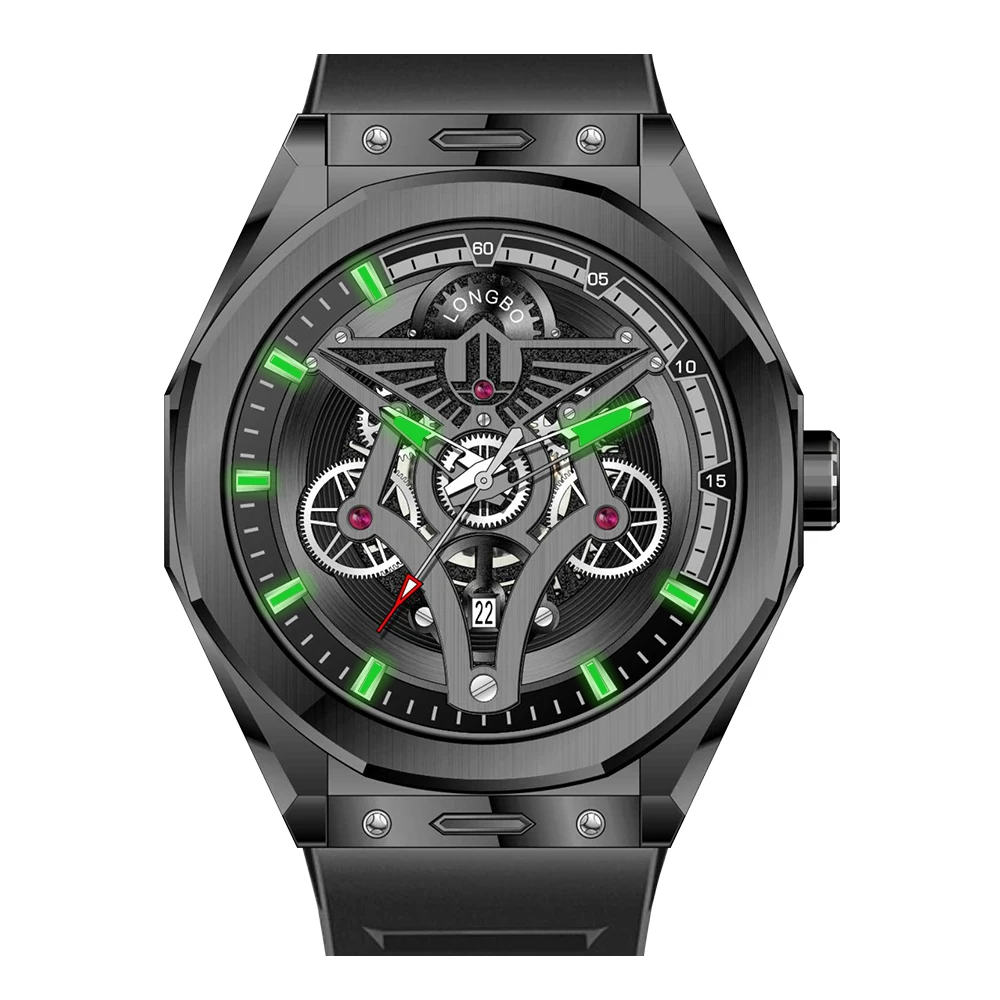 New Fashionable Trendy Men's Watche Luminous Calendar Function Silicone Strap Waterproof Men's Quartz Watch relojes para hombres