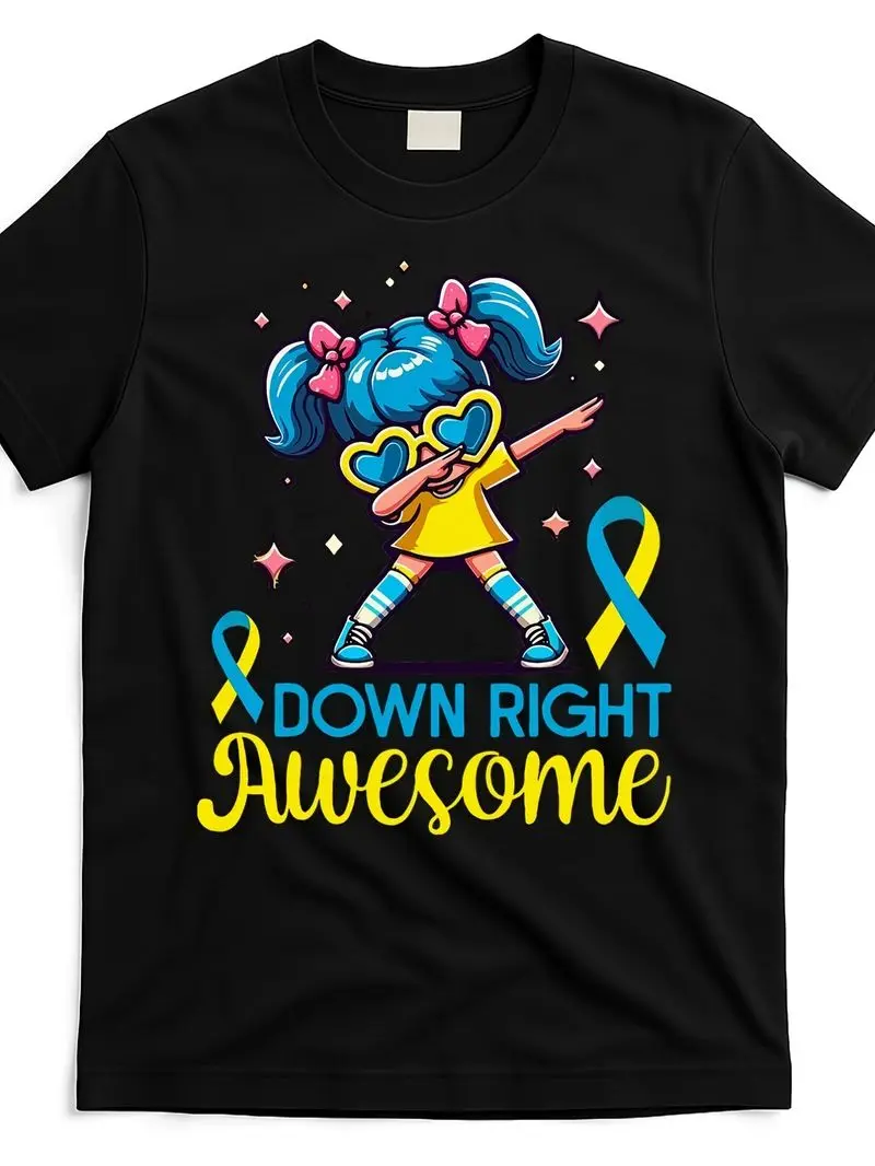 Syndrome Awareness Day Right Awesome T-Shirt Dsa5020823 Black Men And Women 2025 Summer Short Sleeved Printed Tee Pure 220G