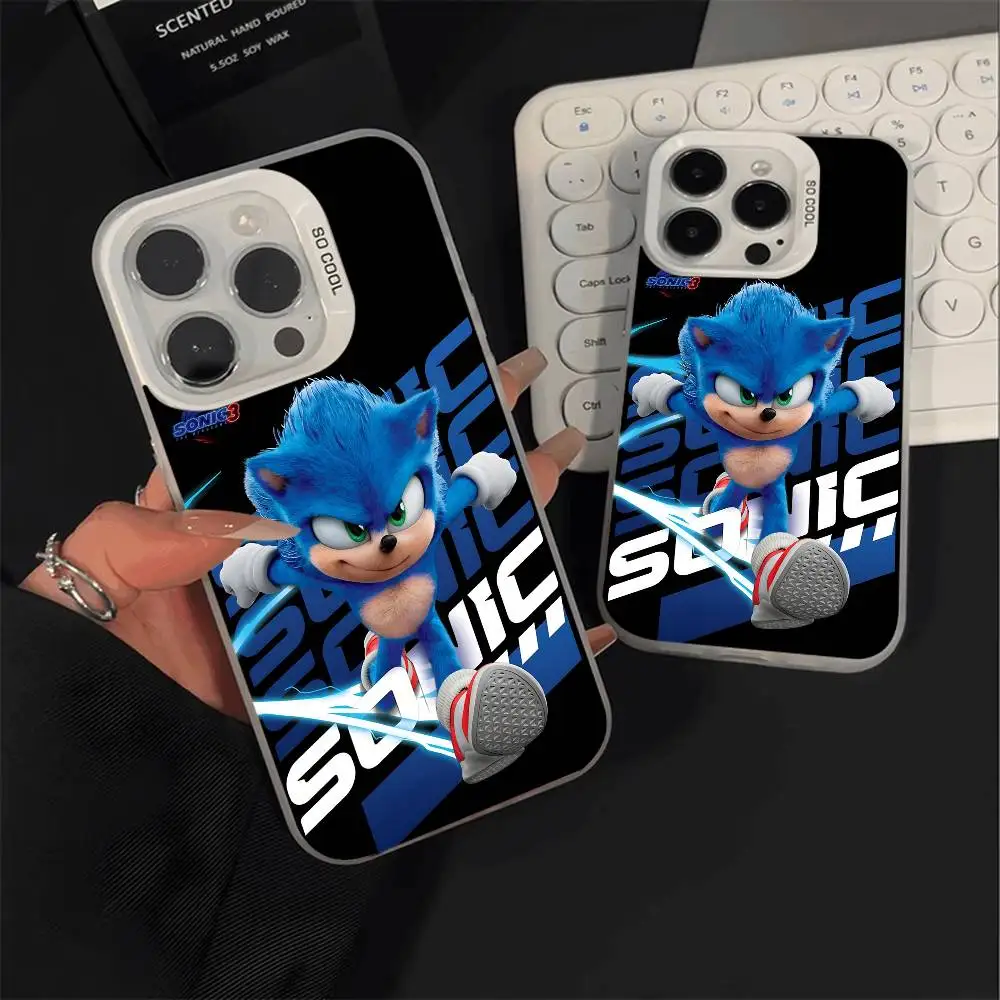 لعبة S-Sonic the H-Hedgehog 3 جراب هاتف IMD جراب هاتف آيفون 16 15 14 13 12 11 برو ماكس زائد غطاء فضي اللون