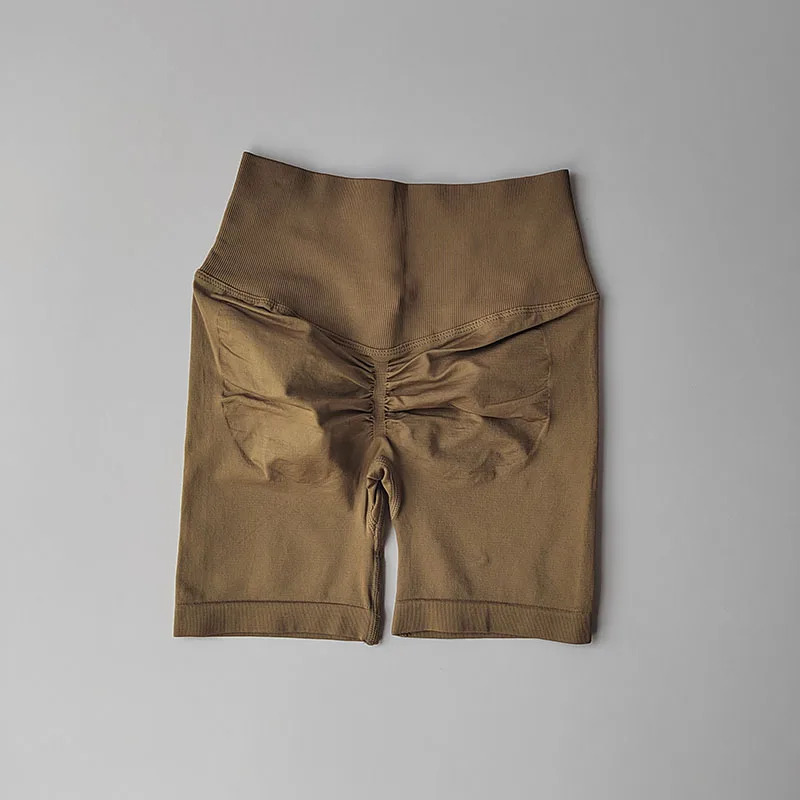 Pfirsichfarbene Fitness-Shorts mit hoher Taille, schnelltrocknend, atmungsaktiv, für das Training, Po-Lifting, eng anliegende Sport-Yoga-Dreiviertelhose – Detail 20
