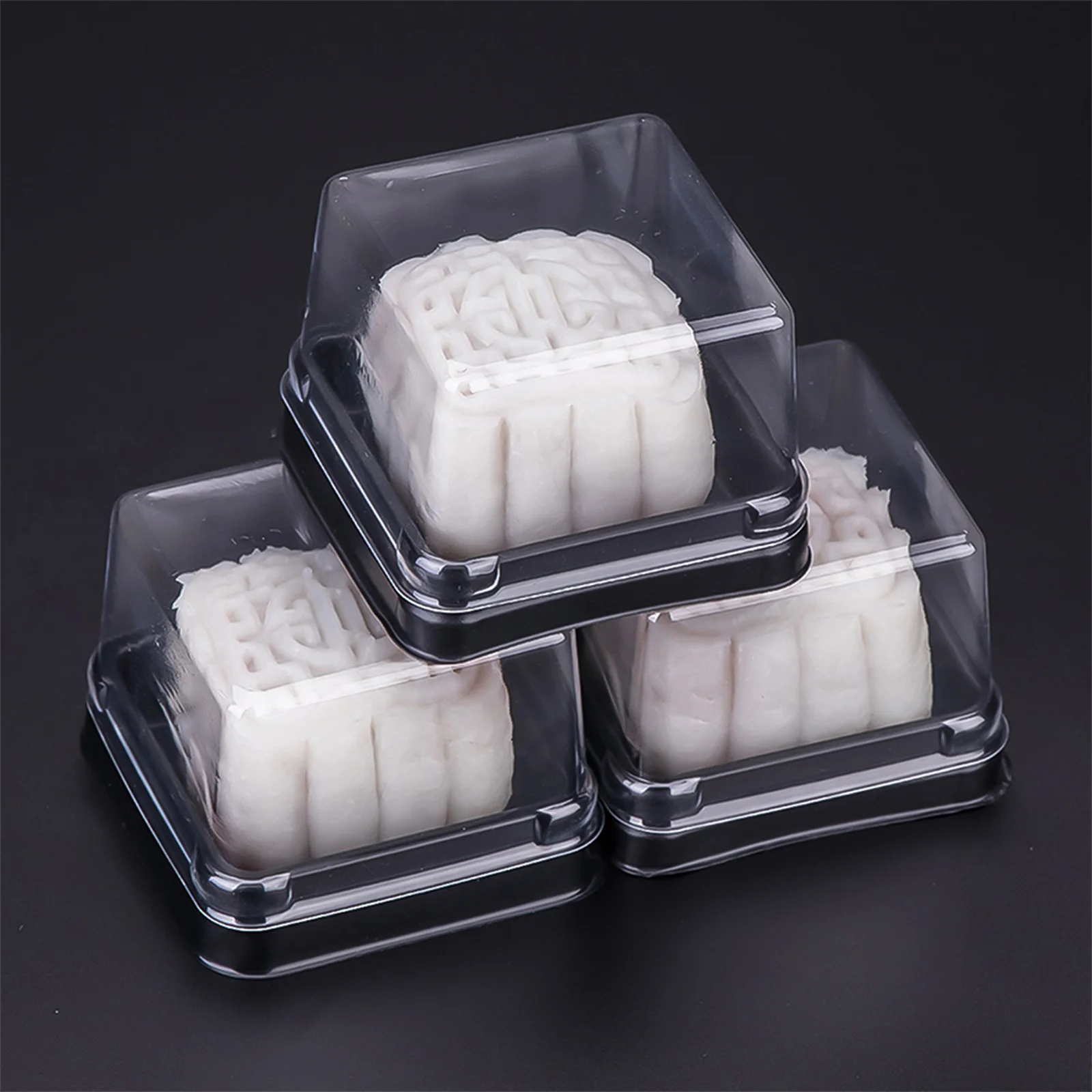 

1Set 100g Transparent Egg-Yolk Puff Box Pet Material Firm Cover Moon Cake Container Moon Cake Box Egg-Yolk Puff Holder