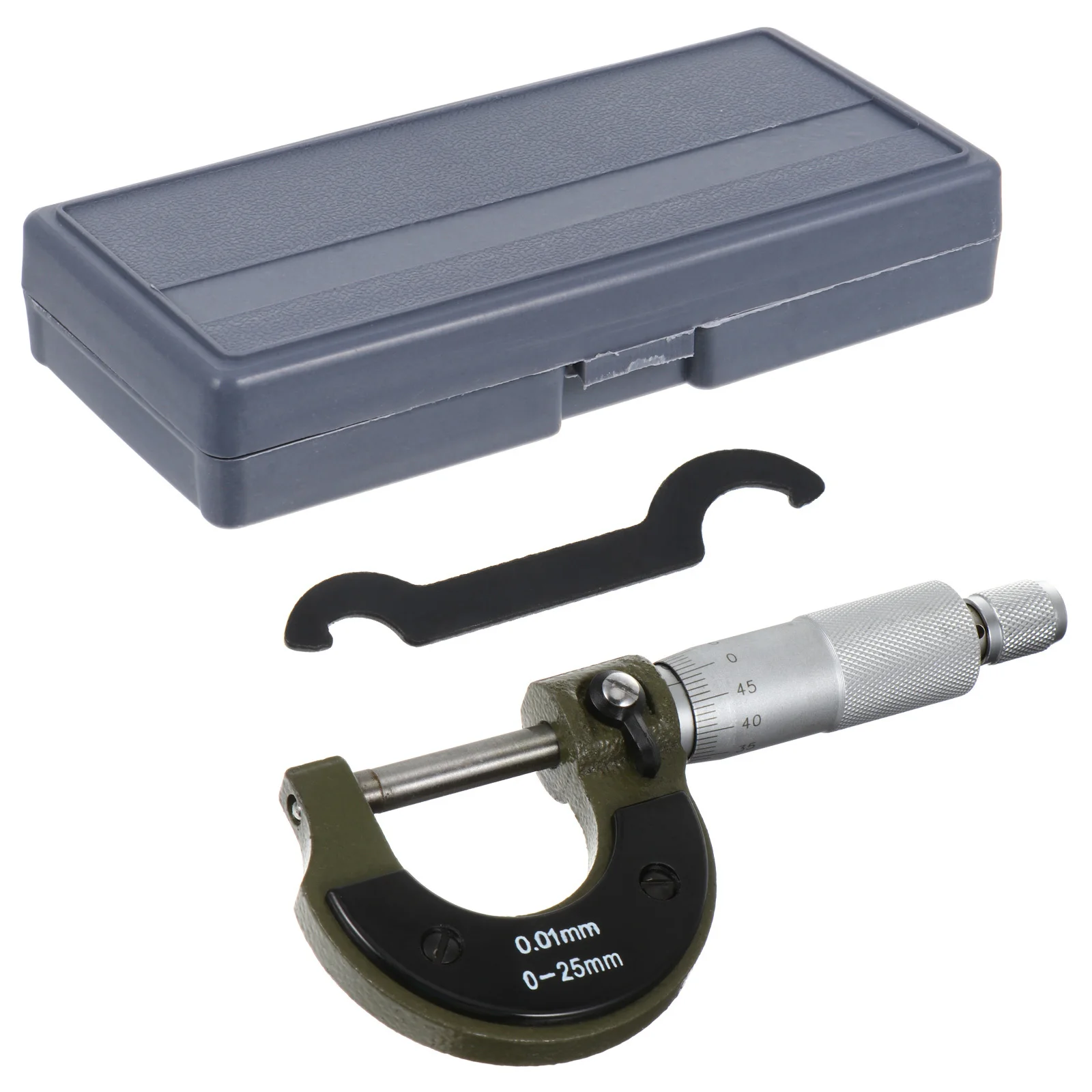 1 шт. метрический внешний микрометр прецизионный измерительный инструмент 0-25 мм из углеродистой стали толщиномер штангенциркуль винт измерительный инструмент