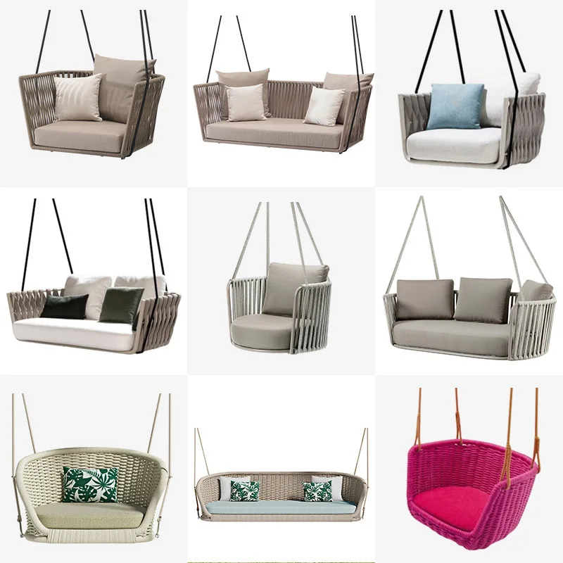 Outdoor Furniture Home Rocking  Swing Indoor Adult Hanging Rattan  Nordic Balcony Lazy Single Patio Hanging Basket