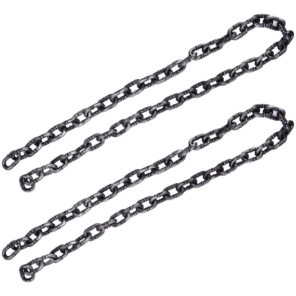 

2 Pcs Simulation Big Iron Chain Fake Link Decor Plastic Links Halloween Prop Props Cosplay Spider Decorations Garland