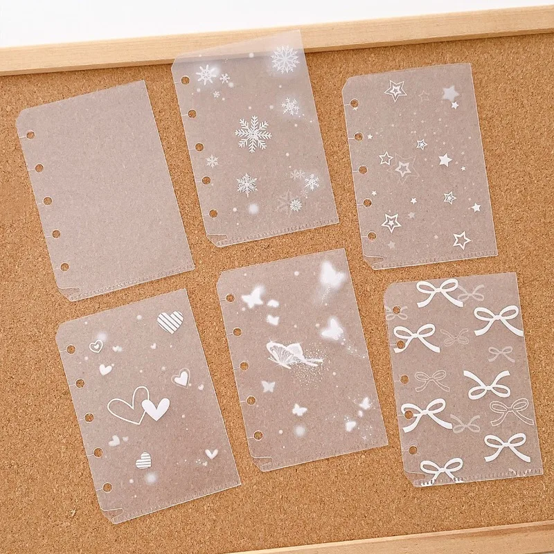 1pc PP Loose Leaf M5 Card Holder Pouch Album Inner Page Notebook Material Note Holder Storage Notebook Inner Page Waterproof