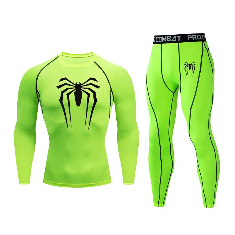 2023 heren thermisch onder goed pak mma rash guard pak fitness sport legging pak effen kleur heren comress ion kleding pak heren