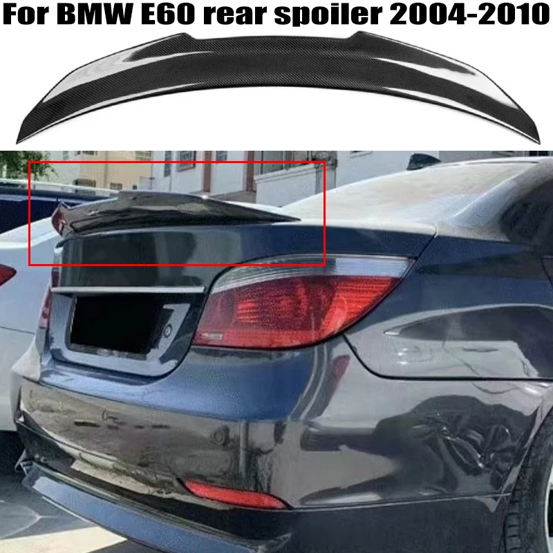 For BMW 5 Series E60 2004-2010 PSM Style Real Carbon Fibe Rear trunk cover spoiler Rear wing Airfoil Exterior parts Accessories