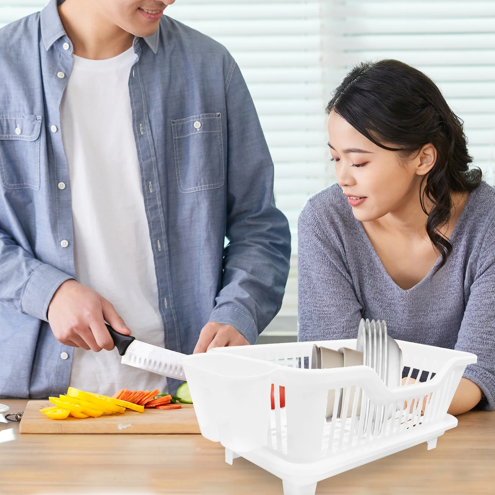 

Dish Drying Rack ABS Material Modern Kitchen Dish Drainer Countertop Organizer Large Capacity Tableware Holder Drain Storage