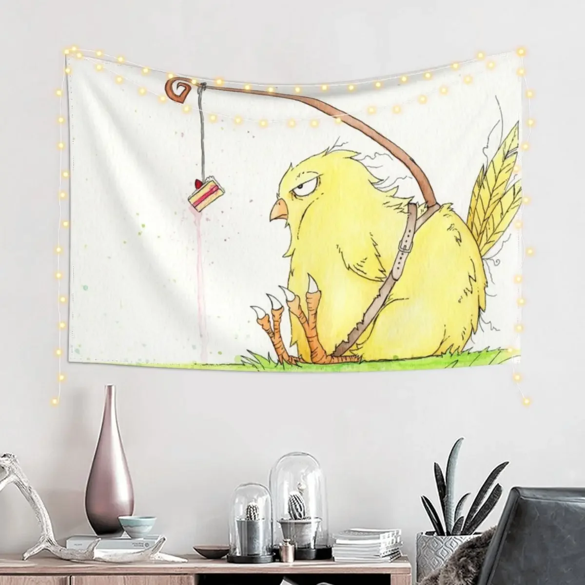 Chubby Chocobo Tapestry Home Decorations Aesthetic Outdoor Decor Wall Mural Decorations For Your Bedroom Tapestry