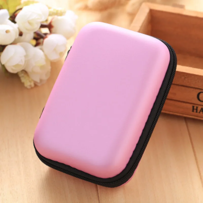 Portable Mini Color Earphone Bag Coin Purse Headphone USB Cable Case Storage Box Carteira Carrying Pouch Bag Fone de ouvido Acessórios