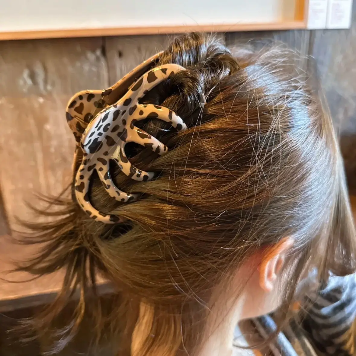 1 Stück Haarspange im europäischen und amerikanischen Stil mit braunem Leopardenmuster für Damen und Mädchen, Retro-Haar-Accessoires, Kopfbedeckung – Detail 1