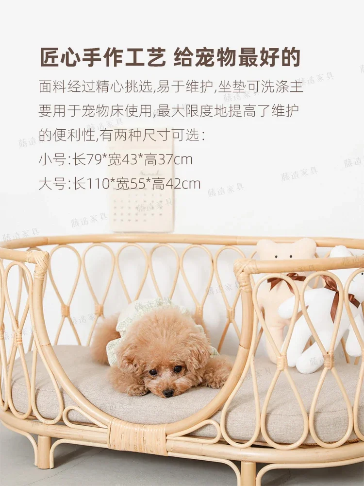 Rattan Couch echtes Rattan Haustier bett