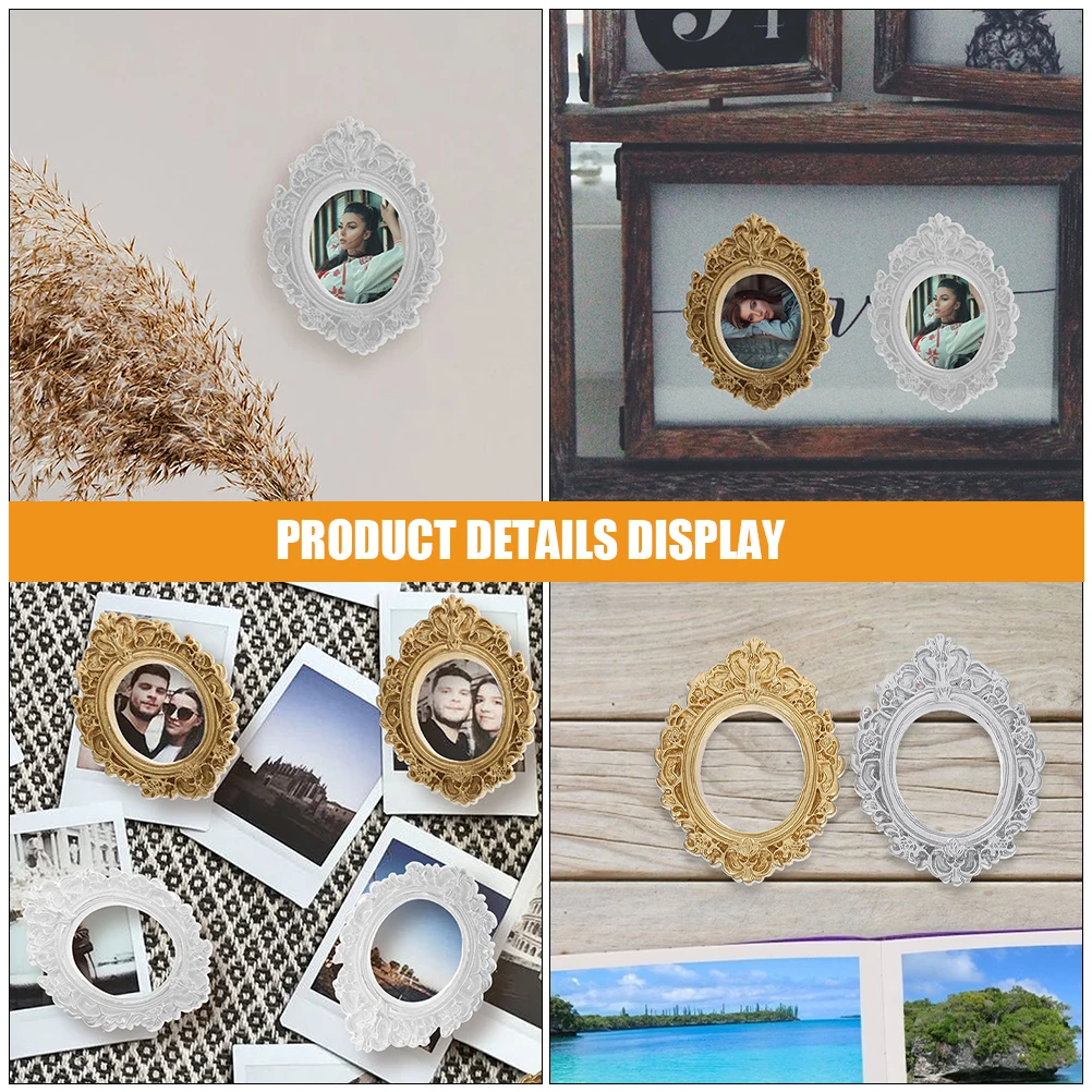 12 mini cadres photo en résine, style vintage, bricolage, petits cadres décoratifs pour l'affichage à la maison ou au bureau