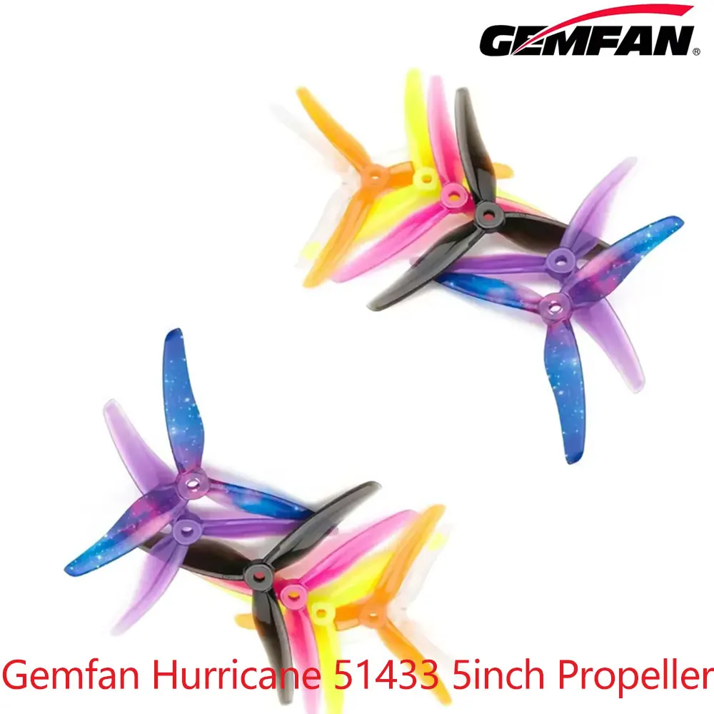 12Pairs Gemfan Hurricane 51433 5inch 5.1X3.5X3 3-Blade PC Propeller for RC FPV Freestyle