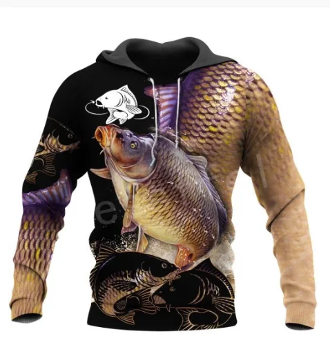 2022 Fashion Men Hoodie Cool Carp Fishing 3D Printed Harajuku Sweatshirt Unisex Casual Pullover hoodies sudadera hombre