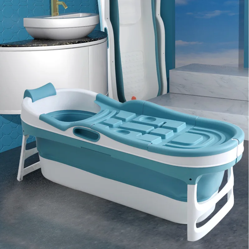 

Le Bonnie Plastic Folding Bath Bucket Adult Household Bath Bucket Family Insulation Adult Steam Bath Telescopic Basin