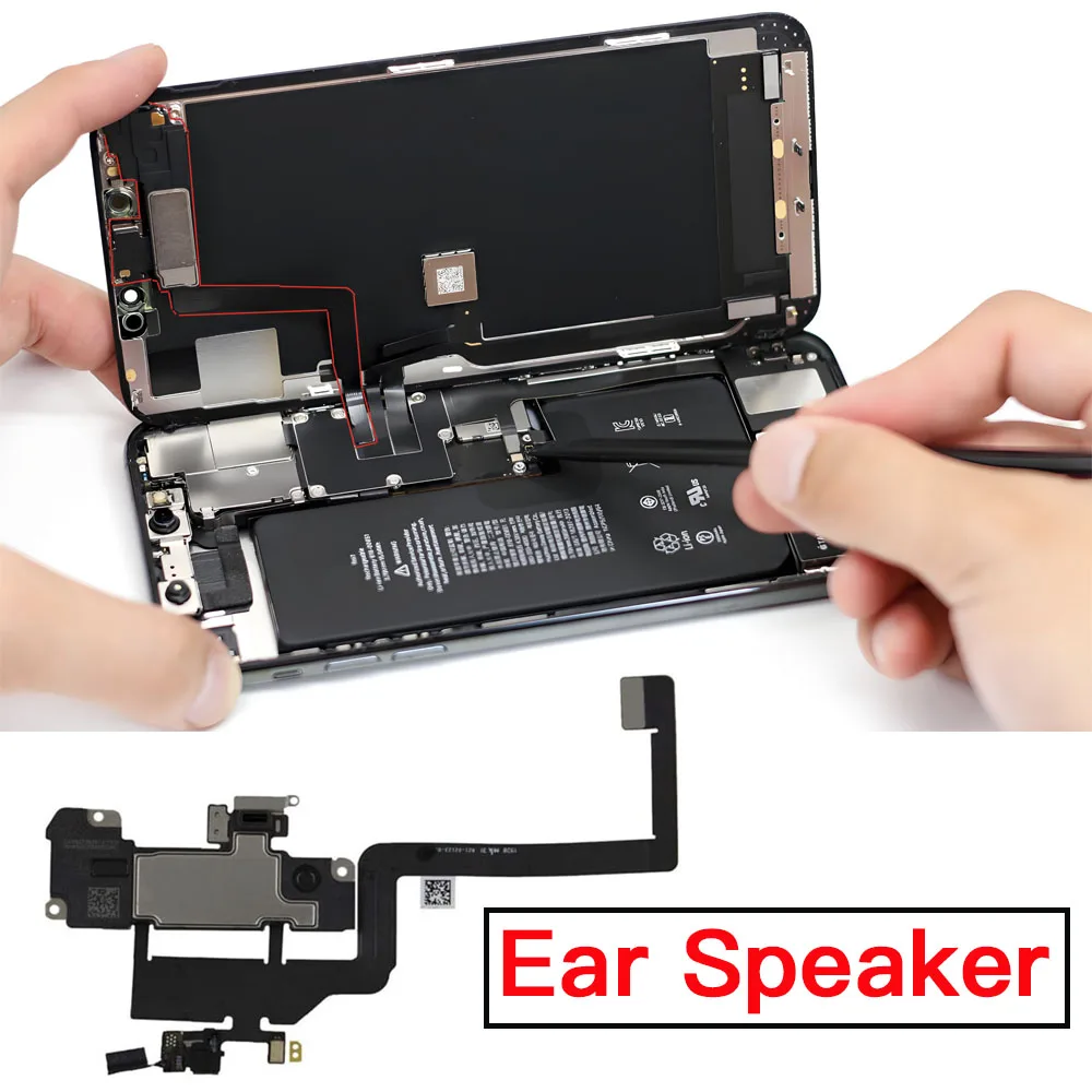 

Top Earpiece Loud Speaker For iPhone 11 Pro Max Ear Speaker With Light Sensor Mic Flex Cable Replacement Parts