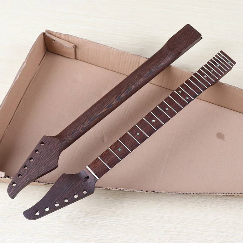 wenge-wood-electric-guitar-neck-24-frets-56mm-heel-fingerboard-inlay-dots-matte-finish-6-string-guitar-parts-for-replacement