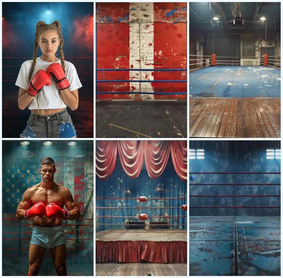 

Mehofond Boxing Ring Sport Backdrops Sports Venues Indoor Board Art Portrait Photography Background Photo Studio Photocall Props