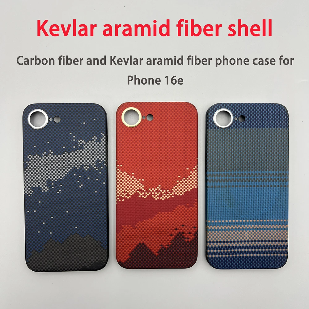 

For iPhone 16e phone case Kevlar aramid fiber hard shell carbon fiber ultra-thin lightweight business magnetic protective cover
