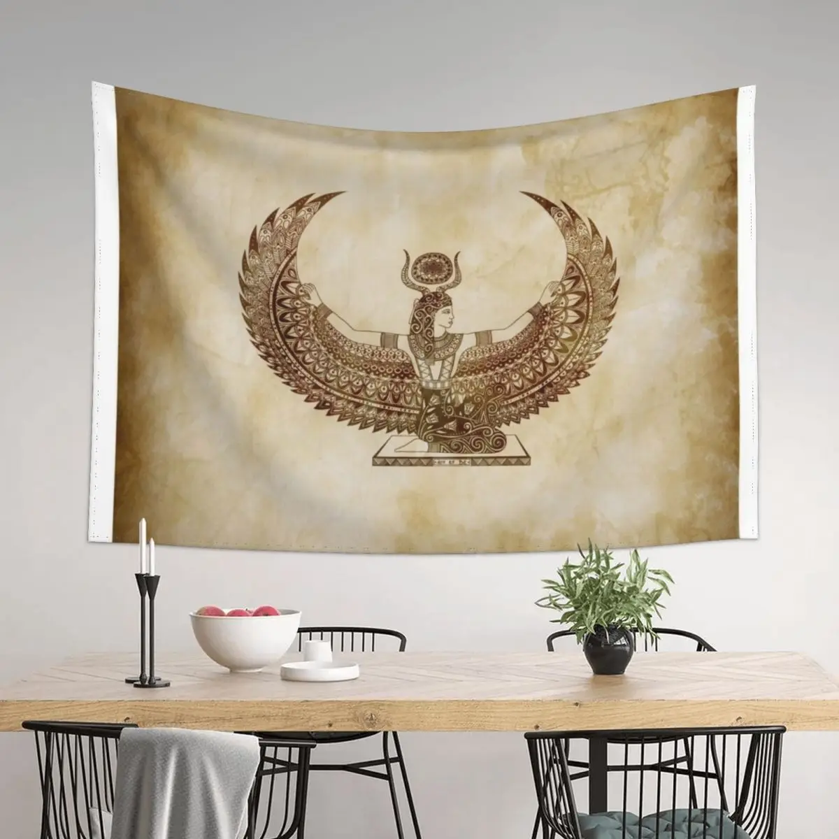 

Isis Papyrus - Egyptian Art Tapestry Room Design Carpet Wall Wall Deco For Bedroom Tapestry
