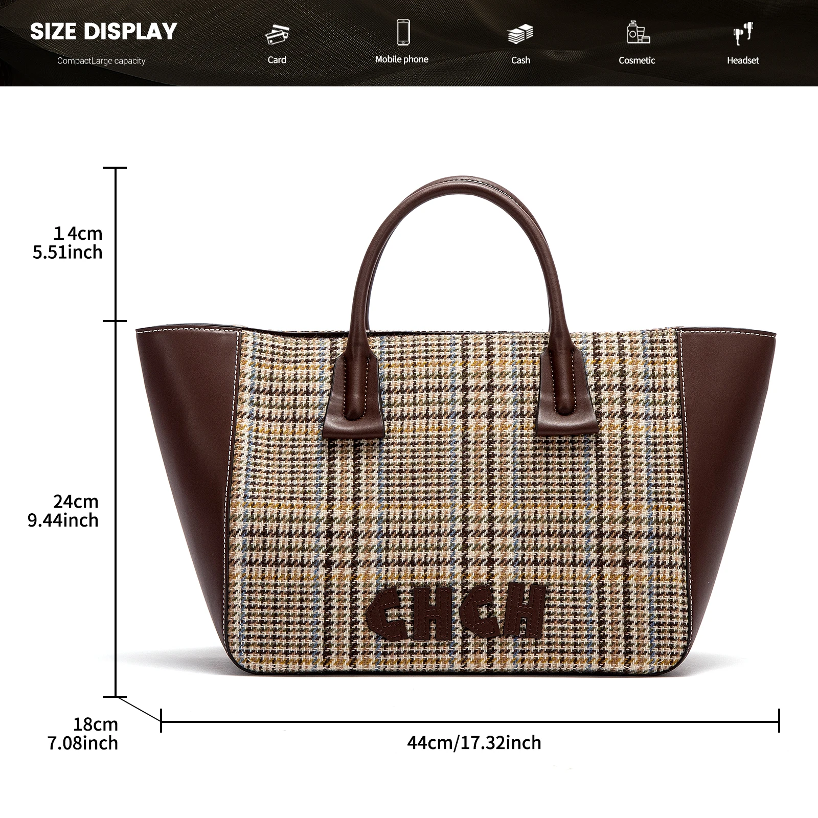Stripe Printing Design Fashion Simple Women\'s Handbag Classic Style Exquisite Retro Versatile Large Capacity