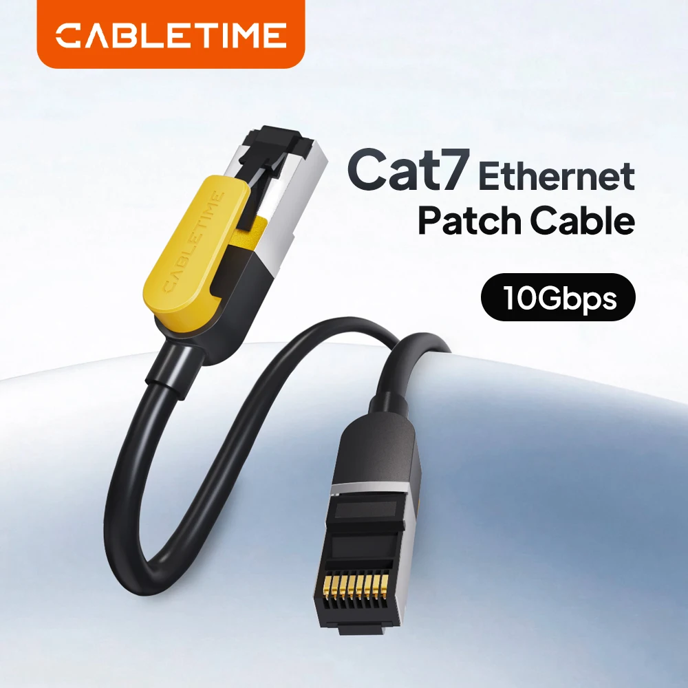 CABLETIME Cat7 Ethernet Cable High Speed 10Gb RJ45 Lan Network Cable CAT 7  Internet Patch Cord For Computer Router Laptop
