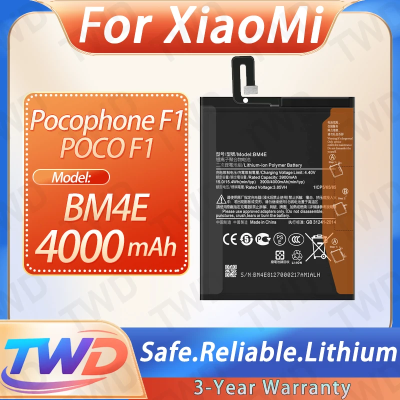 BM4E Battery For Xiaomi Pocophone F1 / POCO F1 High Quality Lithium Power +Free Tools