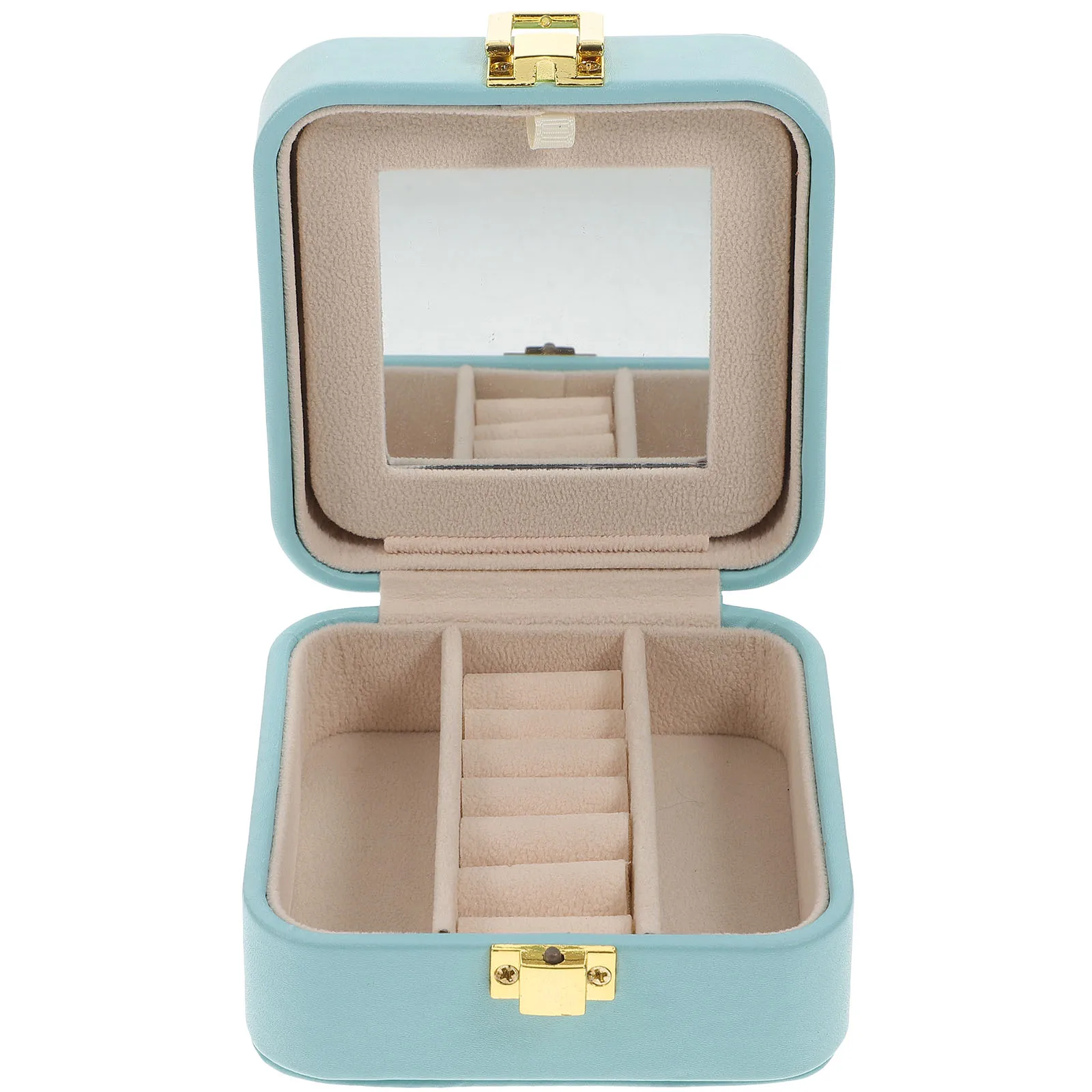 

1 pc Portable Jewelry Box Makeup Bag Organizer Travel Dual Layer Beauty Storage For Women Gift (Random Color)