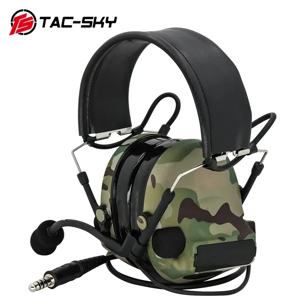 TAC-SKY COMTA II DulMédiateur phones Casque antibruit à talperforation Walperforé Casque électronique Airsoft Cache-oreilles de tir Casque COMTA