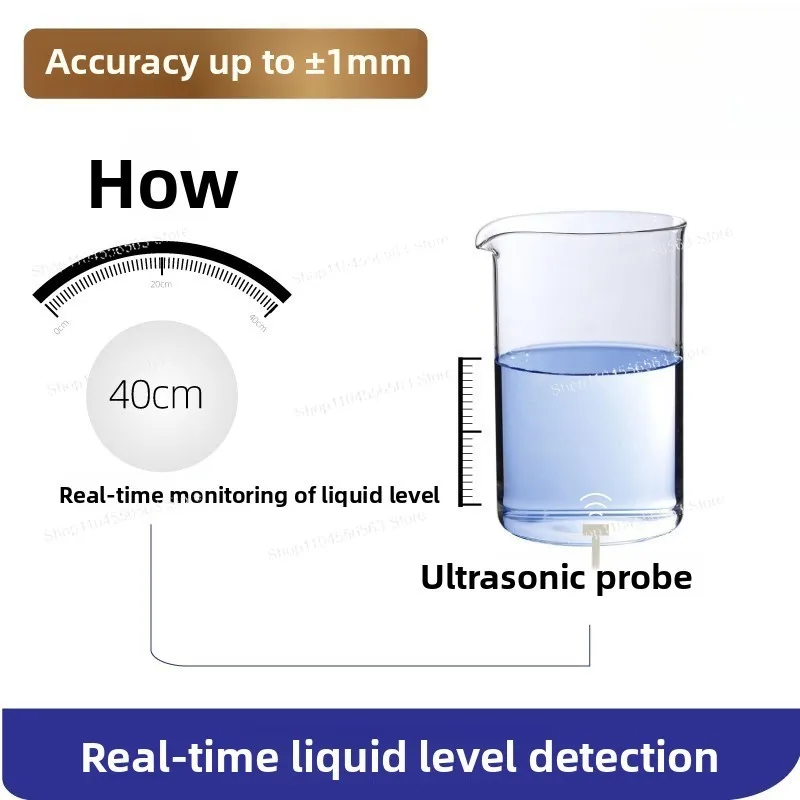 Ultrasonic Probe Sensor Module Non-contact Continuous Liquid Level Detection Water Oil Level Metal Water Tank